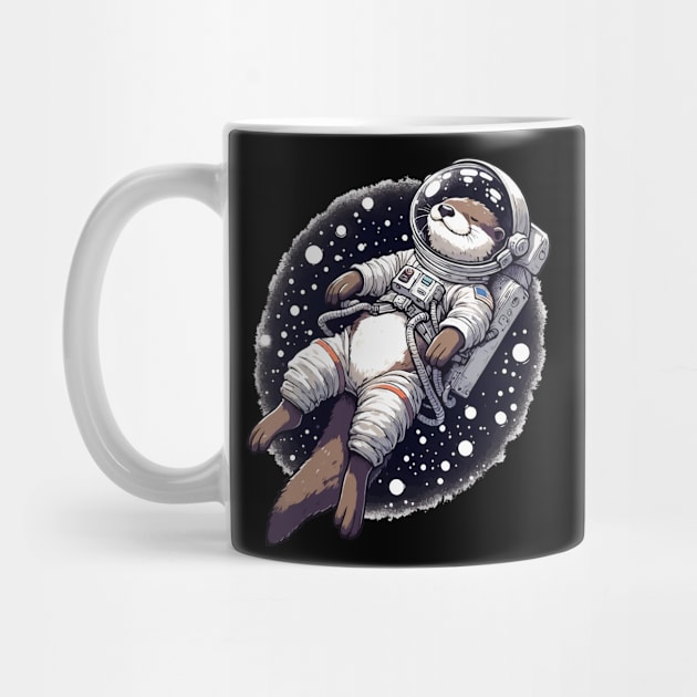 Otter Astronaut Drifting in Space by TomFrontierArt